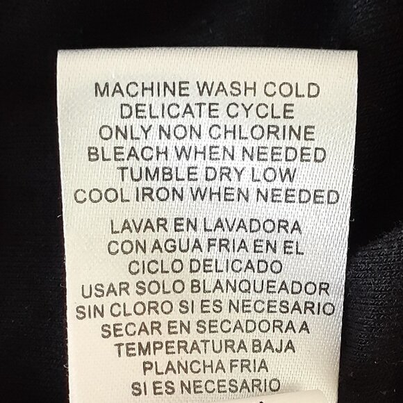 JOSEPH A. Black Blouson Chiffon / Rayon Knit Tunic; Dolman Sleeves; Size Medium - Picture 6 of 6